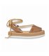Womens Engraved Leather Menorcan Sandals Platform Strings and Padded Insole 1249 taupe, by Eva Mañas
