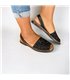 Woman Glitter Leather Menorcan Sandals 275GLI-1 Black, by C. Ortuño