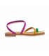Womens Flat Sandals Textile Braided Straps And Padded Insole 915 Multicolor, by Blusandal