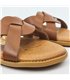 Sandalias Planas Mujer Piel Corte Trenzado Y Plantilla Acolchada 1601 Cuero, de Blusandal