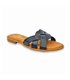 Sandalias Planas Mujer Piel Corte Trenzado Y Plantilla Acolchada 1601 Negro, de Blusandal
