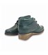 Womens Leather Comfort Wedged Booties Laces Removable Insole 70241 Green, by Tupié
