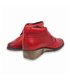 Woman Leather Low Wedged Comfort Booties Velcro Removable Insole 70244 Red, by TuPié