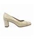 Womes Leather and Fabric Comfort Pumps Leather and Gel Insole 3090 Gold, by Zany