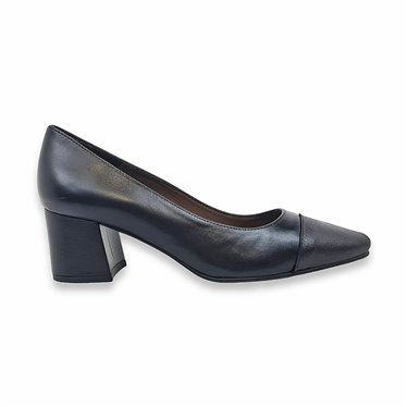Zapatos De Salón Mujer Piel Tacón Ancho 411 Negro, de Classyco