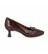Womes Leather Comfort Kiten Pumps Spool Heel MAIA22 Brown, by Desireé