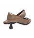 Womes Leather Comfort Kiten Pumps Spool Heel MAIA22 Taupe, by Desireé