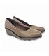 Womens Wedged Leather Ballerinas 9580 Taupe, by Casual