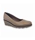 Womens Wedged Leather Ballerinas 9580 Taupe, by Casual
