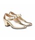 Womens/Girls Flamenco Dance Shoes Mary Jane Style 307 Metallic Platinum, by Angelitos