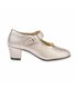 Zapatos De Flamenca Niña/Mujer Tipo Salón Con Pulsera Y Hebilla 305 Platino Glitter, de Angelitos