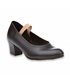 Zapatos De Flamenca Profesional Niña/Mujer Piel Napa Tipo Salón Con Elástico Clavos Y Chapas 303 Negro, de Angelitos