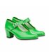 Womens/Girls Flamenco Dance Shoes Mary Jane Style 302 Green, by Angelitos
