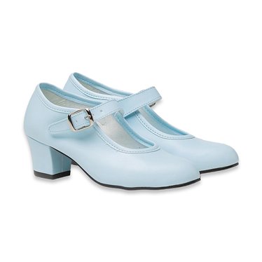 Womens/Girls Flamenco Dance Shoes Mary Jane Style 302 Light Blue, by Angelitos