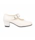 Womens/Girls Flamenco Dance Shoes Mary Jane Style 302 Beige, by Angelitos