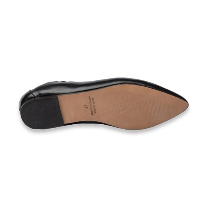 Flexible Women's Ballerina Flats in Soft Nappa Leather, Leather and Gel Insole 1480 Black, by Eva Mañas