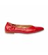 Flexible Women's Ballerina Flats in Soft Nappa Croco Leather, Leather and Gel Insole 1481 Red, by Eva Mañas