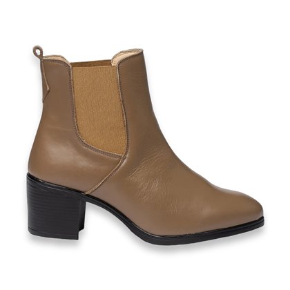 Womens Soft Nappa Leather Chelsea Boots Leather and Gel Insole 1303 Taupe, by Eva Mañas