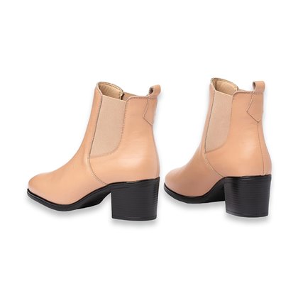 Womens Soft Nappa Leather Chelsea Boots Leather and Gel Insole 1303 Nude, by Eva Mañas