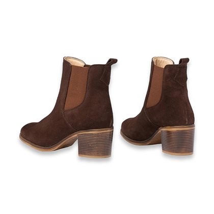 Womens Soft Suede Leather Chelsea Boots Leather and Gel Insole 1304 Brown, by Eva Mañas