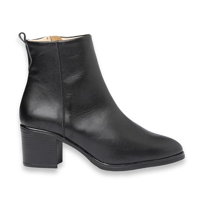 Womens Soft Nappa Leather Ankle Boots Leather and Gel Insole 1302 Black, by Eva Mañas