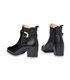 Womens Soft Nappa Leather Chelsea Ankle Boots with Buckle Leather and Gel Insole 1301 Black, by Eva Mañas