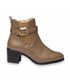 Womens Soft Nappa Leather Chelsea Ankle Boots with Buckle Leather and Gel Insole 1301 Taupe, by Eva Mañas