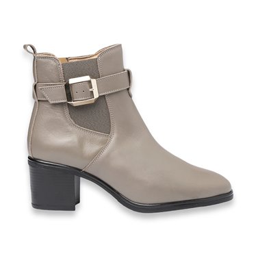 Womens Soft Nappa Leather Chelsea Ankle Boots with Buckle Leather and Gel Insole 1301 Grey, by Eva Mañas