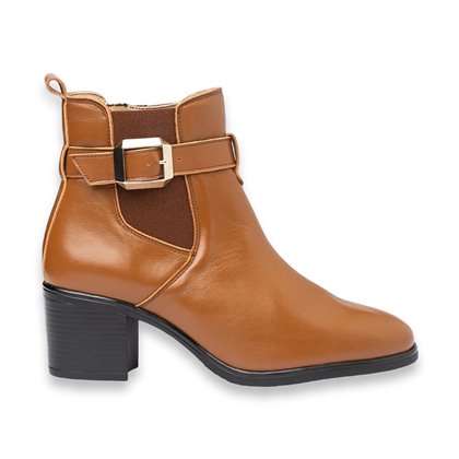 Womens Soft Nappa Leather Chelsea Ankle Boots with Buckle Leather and Gel Insole 1301 Leather, by Eva Mañas