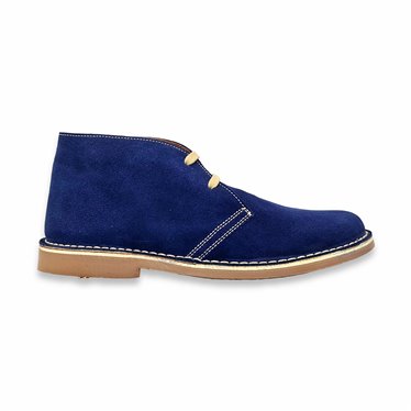 Mens Suede Desert Boots Lace-up 360CAB Navy, By C. Ortuño