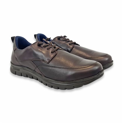 Men's Nappa Leather Comfort Shoes Ultralight Sole and Removable Insole 1676 Brown, by BeCool
