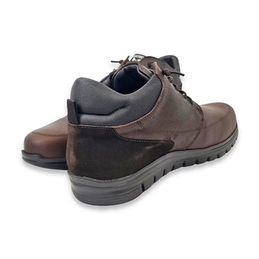 Men's Nappa Leather Comfort Ankle Boots Ultralight Sole and Removable Insole 1674 Brown, by BeCool