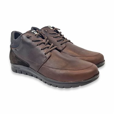 Men's Nappa Leather Comfort Ankle Boots Ultralight Sole and Removable Insole 1674 Brown, by BeCool