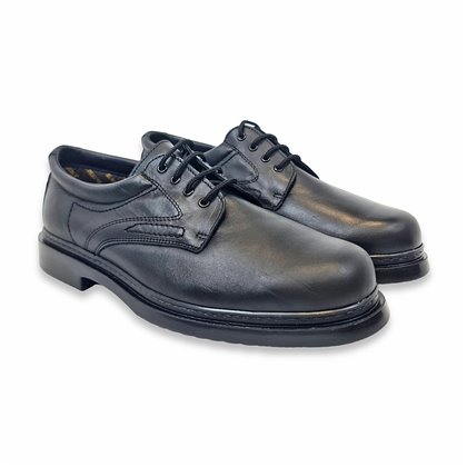Mens Comfort Shoes in Soft Leather Lace-Up 541 Black, by Blando's