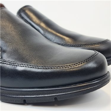 Zapatos Ancho Especial Hombre Mocasínes Piel Napa Plantilla Extraíble 1251 Negro, de Éxodo
