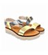 Womens Metallic Leather Low Wedged Sandals Padded Insole 166 Multimetal, by Blusandal