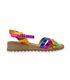 Womens Leather Low Wedged Comfort Sandals Padded Insole 291 Multicolour, by Amelie