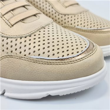 Womens Wide Fit Leather Sneakers Removable Insole and Ellastic Laces 38600 Make-Up, By TuPié