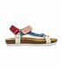 Woman Leather Flat Bio Sandals Velcro Padded Insole 879 Multicolor, by Blusandal