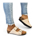 Sandalias Bio Cuña Baja Mujer Piel Plantilla Acolchada 701BLU Arena, de Blusandal
