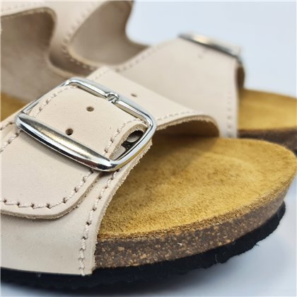 Sandalias Bio Cuña Baja Mujer Piel Plantilla Acolchada 701BLU Arena, de Blusandal