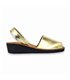 Woman Leather Wedged Menorcan Sandals Padded Insole 3190 Gold, by C. Ortuño