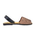Womens Leather Flat Menorcan Sandals Animal Print 512 Nude, by C. Ortuño