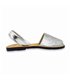 Womens Leather Flat Glitter Menorcan Sandals Hearts Patterns 496 Silver, by C. Ortuño