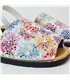 Womens Leather Flat Printed Menorcan Sandals Color Splash 505 Multicolor, by C. Ortuño