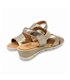 Womens Low Wedged Leather Sandals Elastic Fit Padded Insole 22AC Taupe, by Amelie