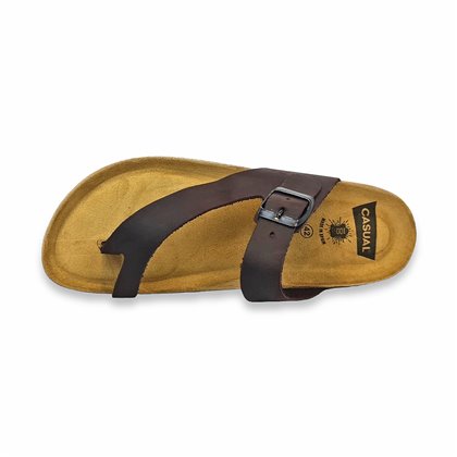 Mens Leather Gladiator Bio Sandals Cork and Leather Padded Insole 72602 Mocha, by Casual