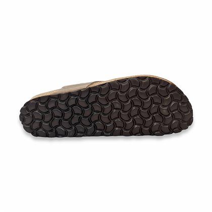 Sandalias Esclava Bio Hombre Piel Plantilla Acolchada Corcho Y Piel 72602 Taupe, de Casual