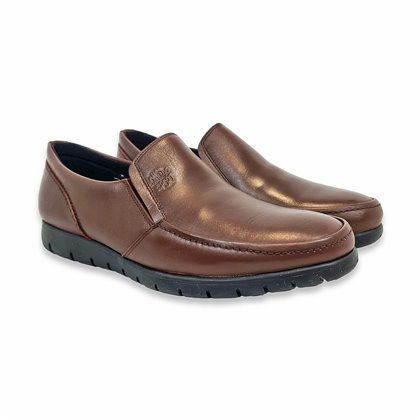 Man Leather Loafers 074 Brandy, By Comodo Sport