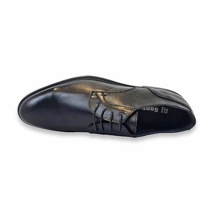 Zapatos Derby Hombre Piel Talla Grande Piso Goma 14027 Negro, de Dj Santa